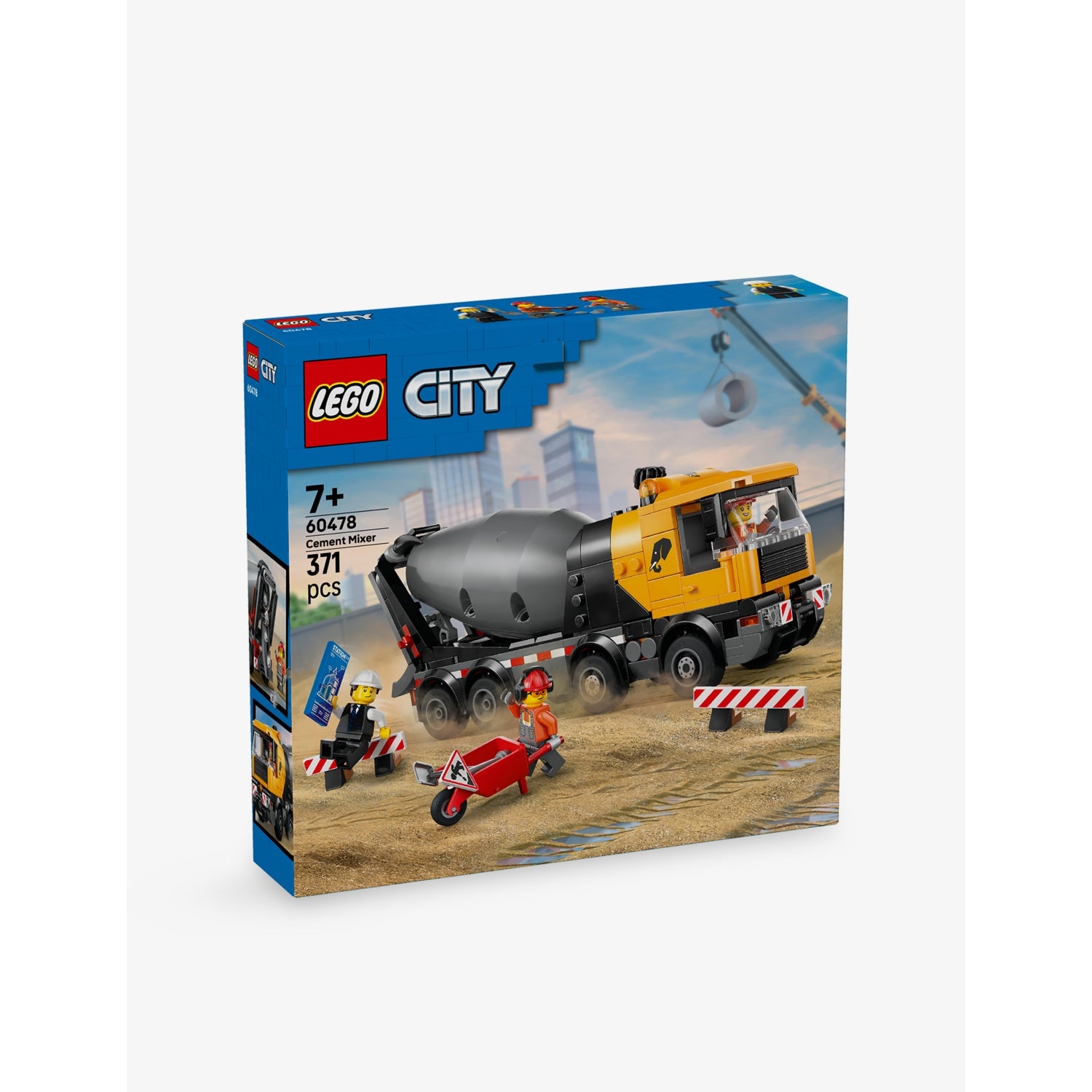 LEGO City cement mixer playset 60478, 371 pieces, imported from the UK
