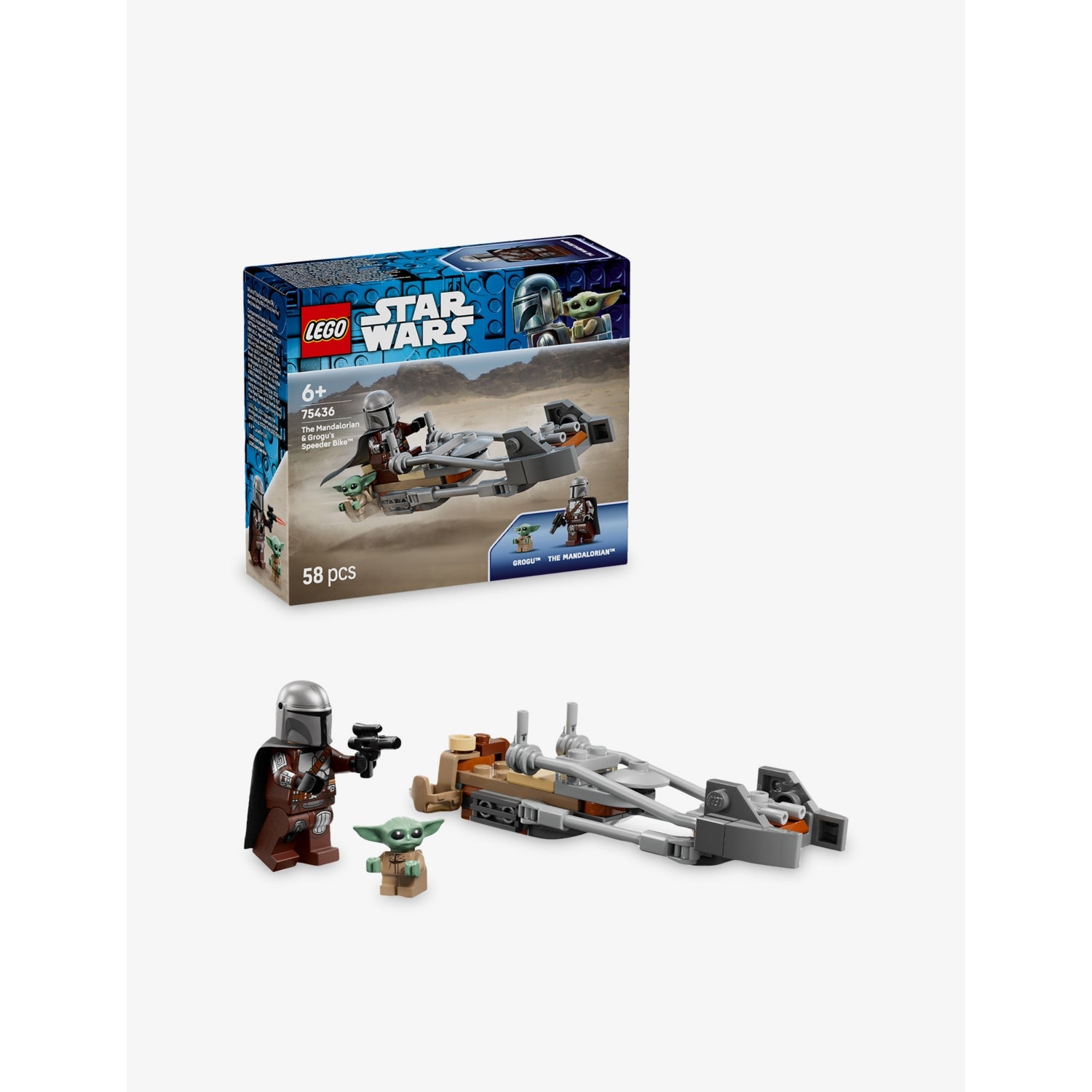 LEGO Star Wars Mandalorian and Grogu's Speeder Bike 58-piece playset (British brand)
