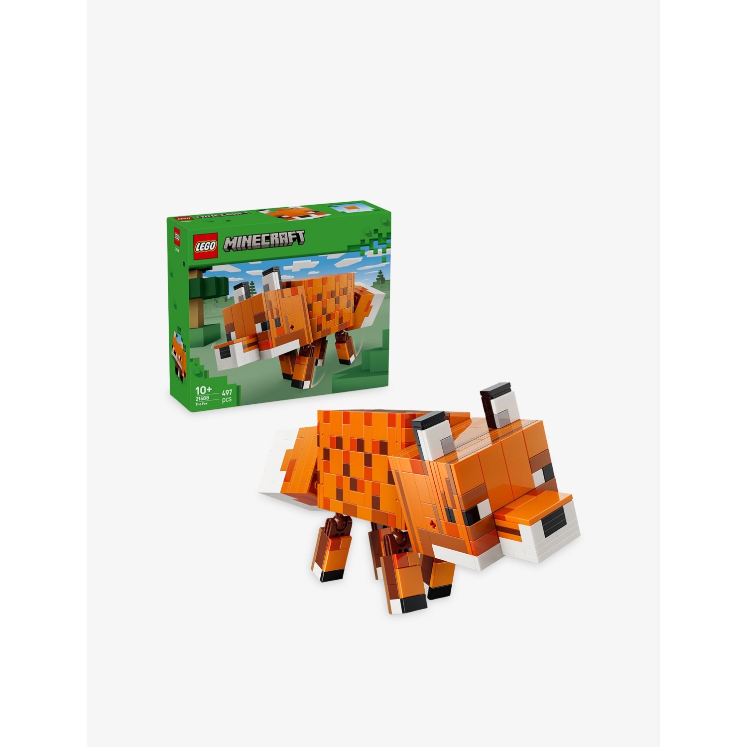 LEGO Minecraft fox figurine building set 497 pieces, imported from the UK