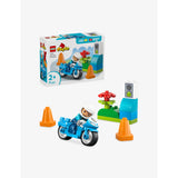 LEGO Duplo blue police motorcycle set with figure (British brand)