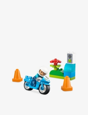LEGO Duplo blue police motorcycle set with figure (British brand)