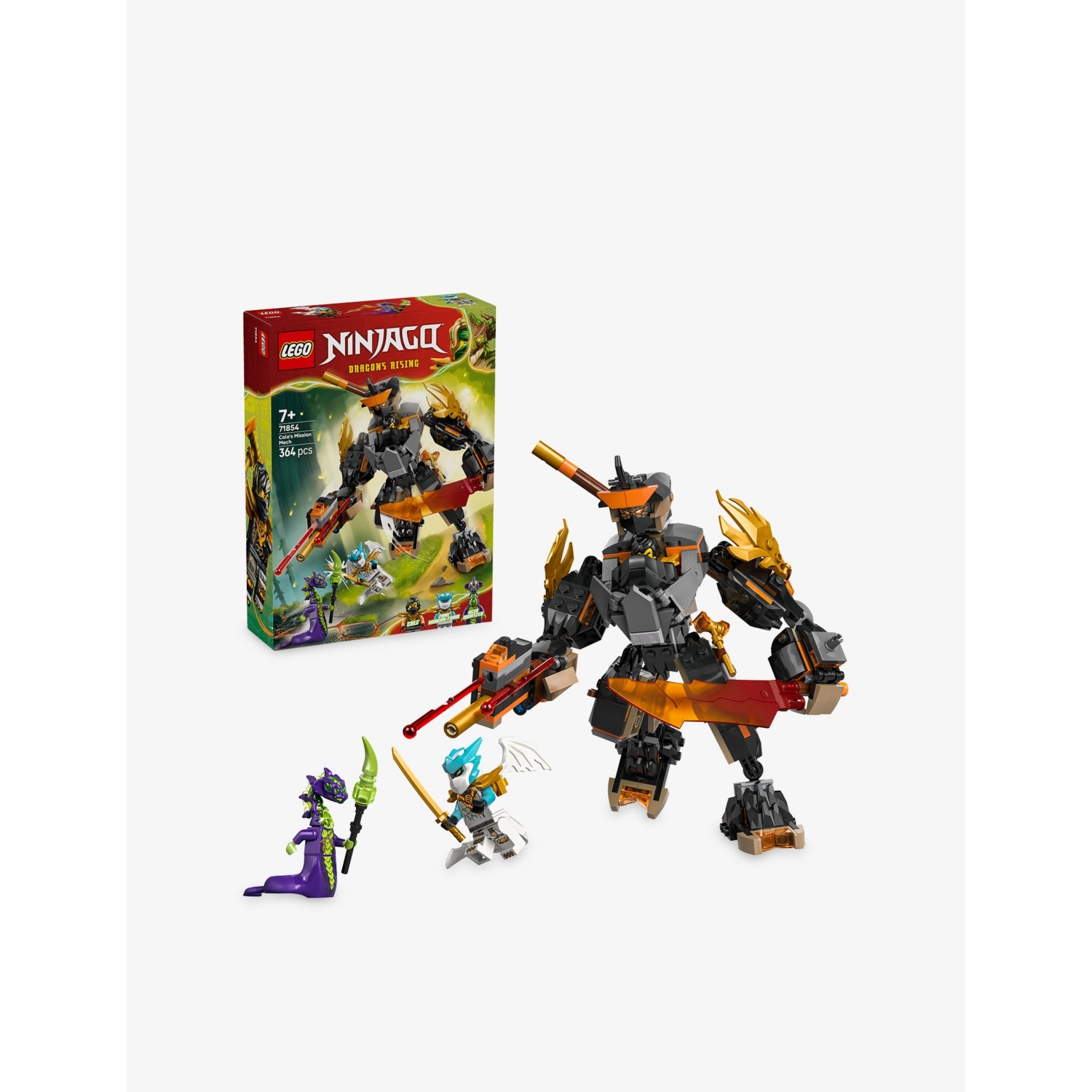 LEGO NINJAGO Mission Mech and Dragon Zane playset, imported from the UK