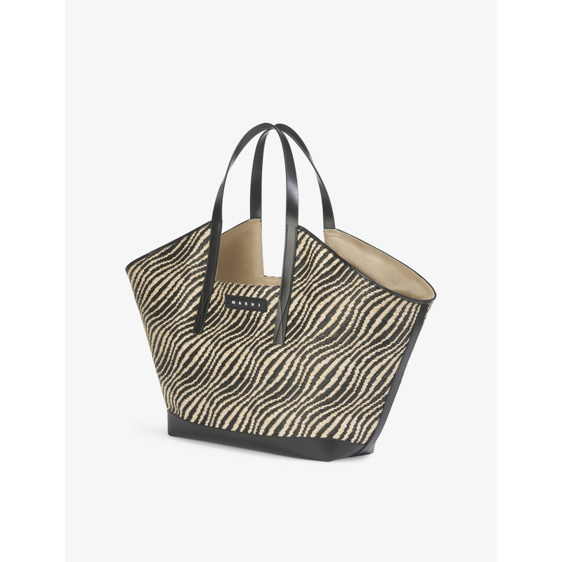 Marni Waves Woven Tote Bag 65cm wide, imported from the UK