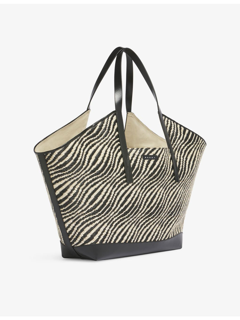 Marni Waves Woven Tote Bag 65cm wide, imported from the UK