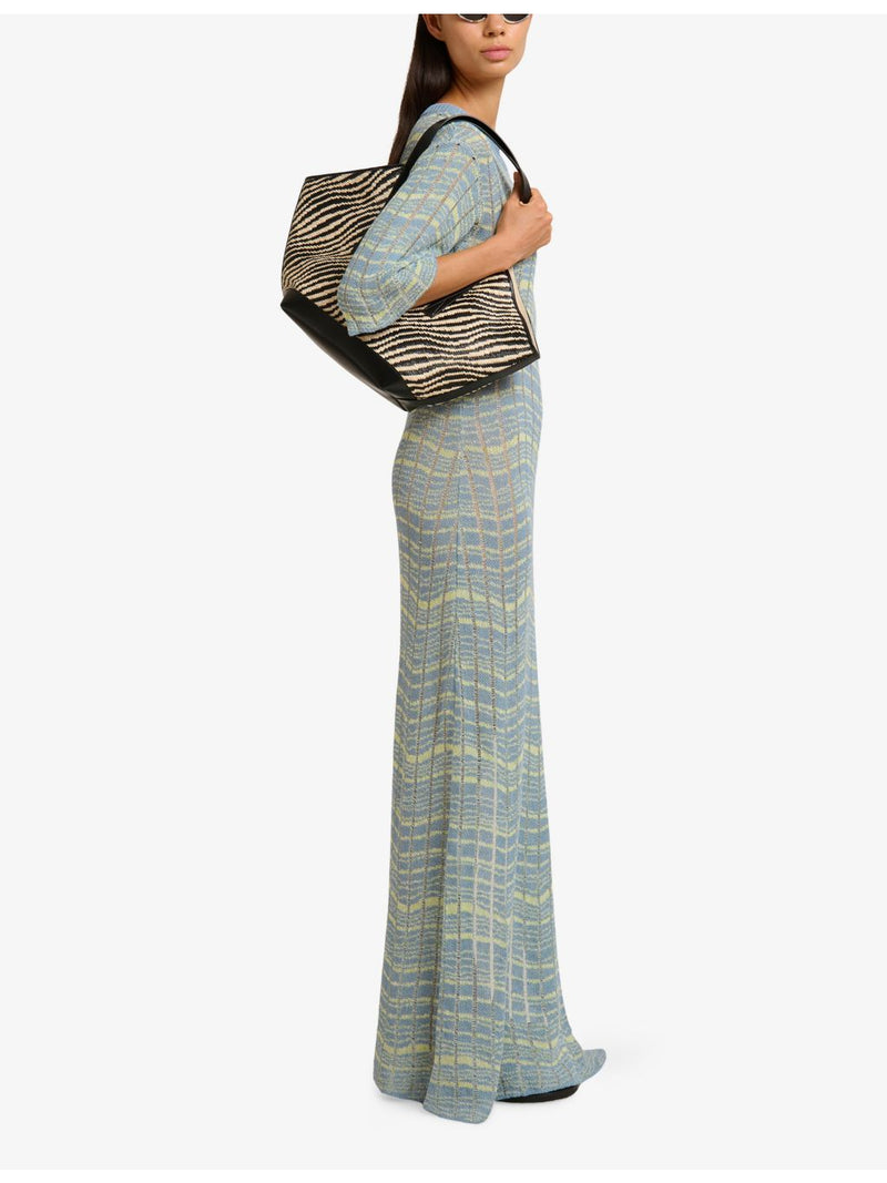 Marni woven tote bag with raffia effect and leather handles, UK version
