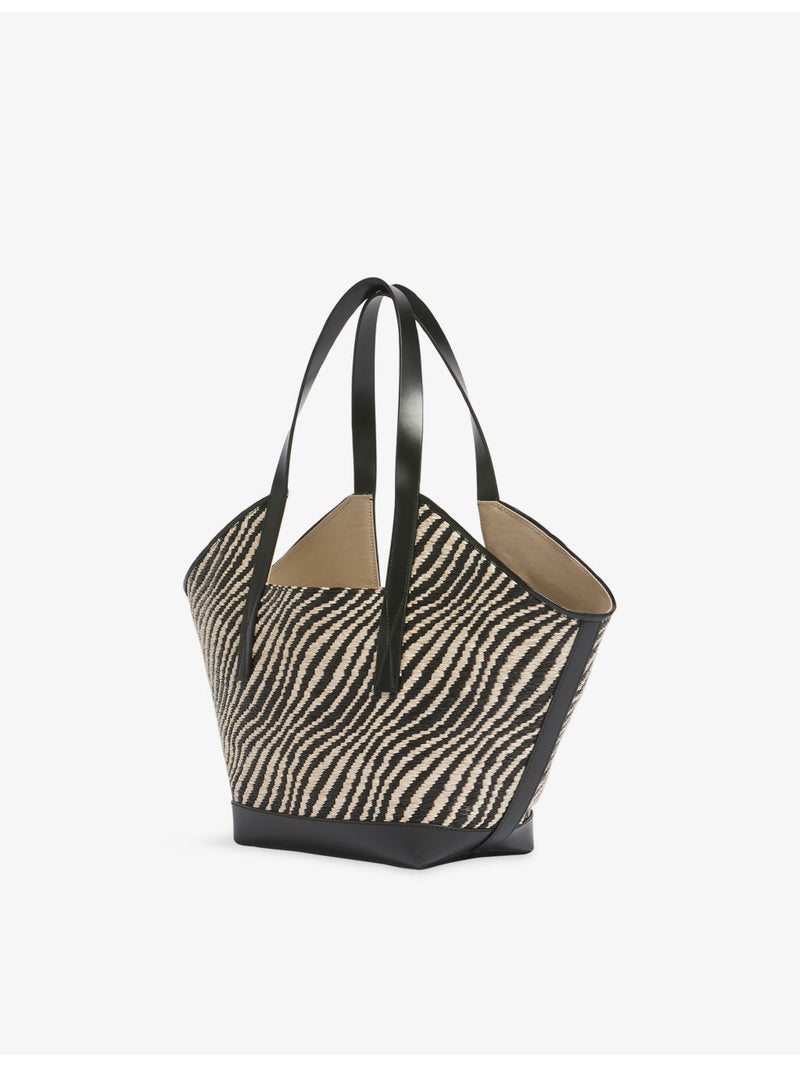 Marni woven tote bag with raffia effect and leather handles, UK version