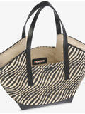 Marni woven tote bag with raffia effect and leather handles, UK version