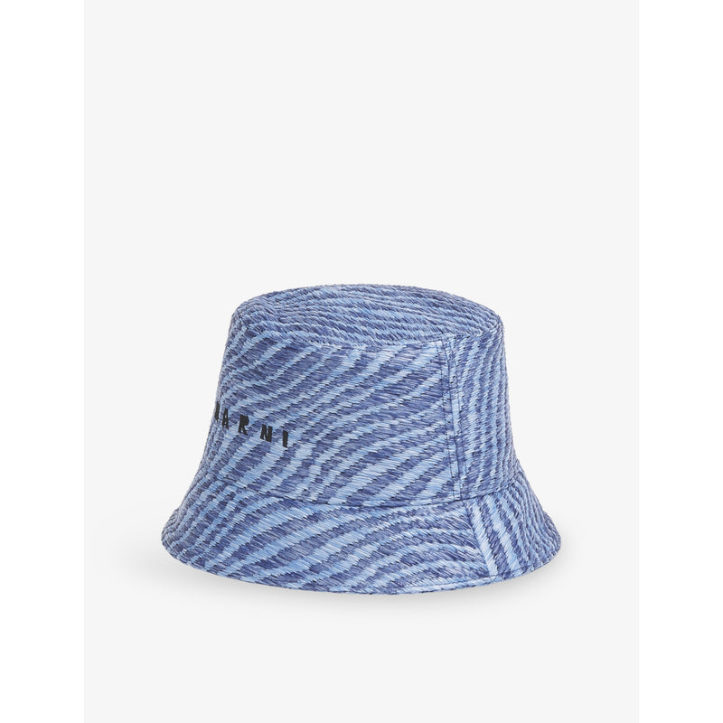 Marni raffia-effect woven bucket hat (British brand)