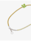 Marni brass necklace with hand-enamelled flowers and rhinestones, UK version
