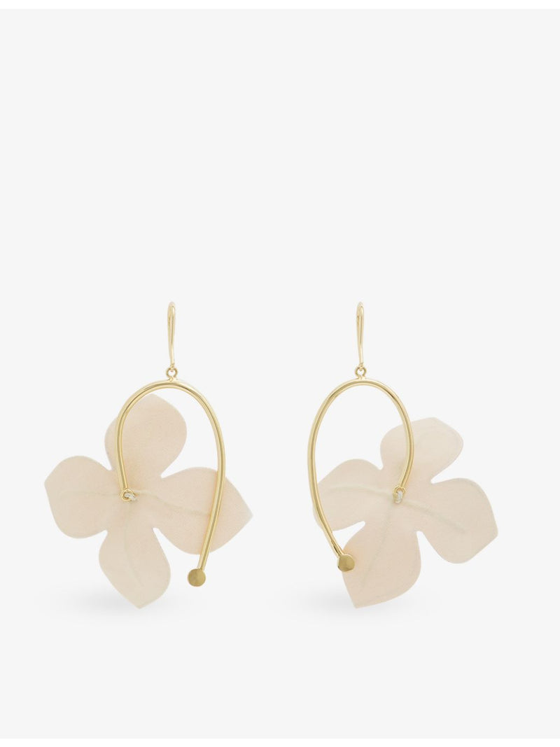 Marni poplin flower gold-plated brass earrings 4cm x 6cm, UK version