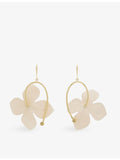 Marni poplin flower gold-plated brass earrings 4cm x 6cm, UK version
