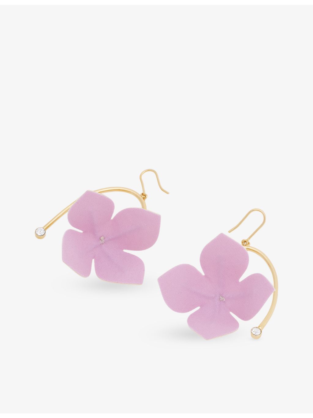 Marni poplin flower gold-plated brass earrings 4cm x 6cm, UK version