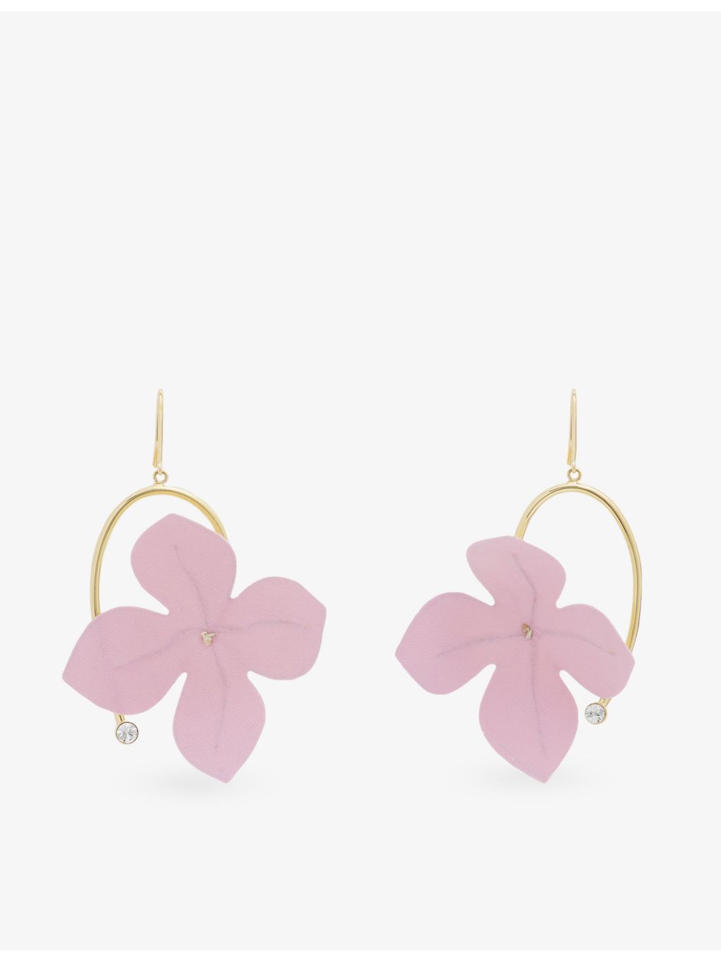 Marni poplin flower gold-plated brass earrings 4cm x 6cm, UK version