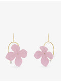 Marni poplin flower gold-plated brass earrings 4cm x 6cm, UK version