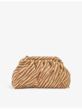 Reiss zebra-print raffia clutch bag with chain strap (British brand)