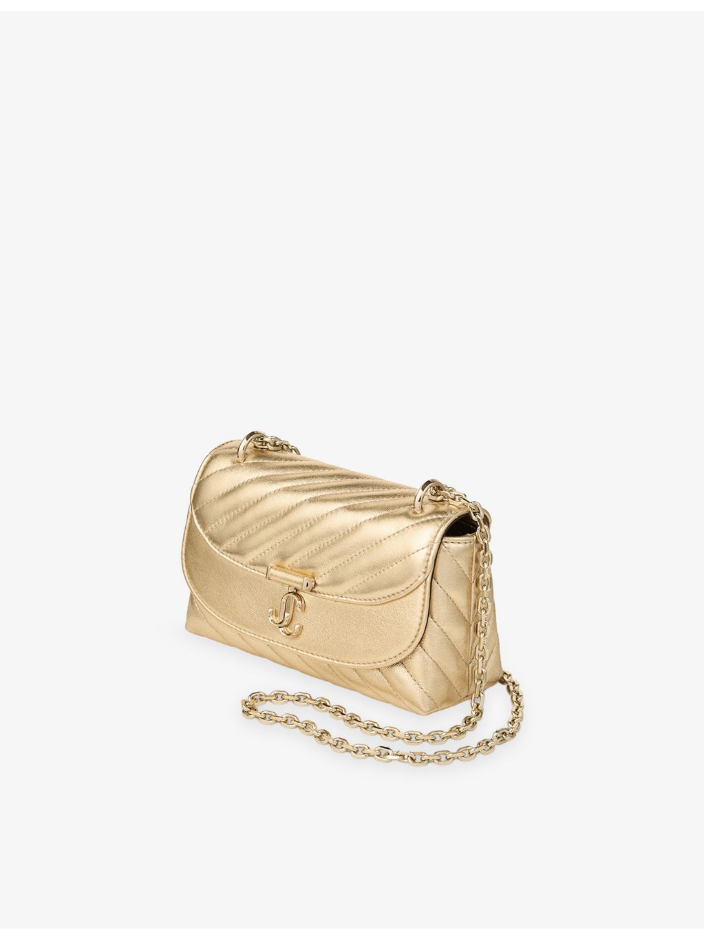 Jimmy Choo Curve small quilted metallic cross body bag (British brand)