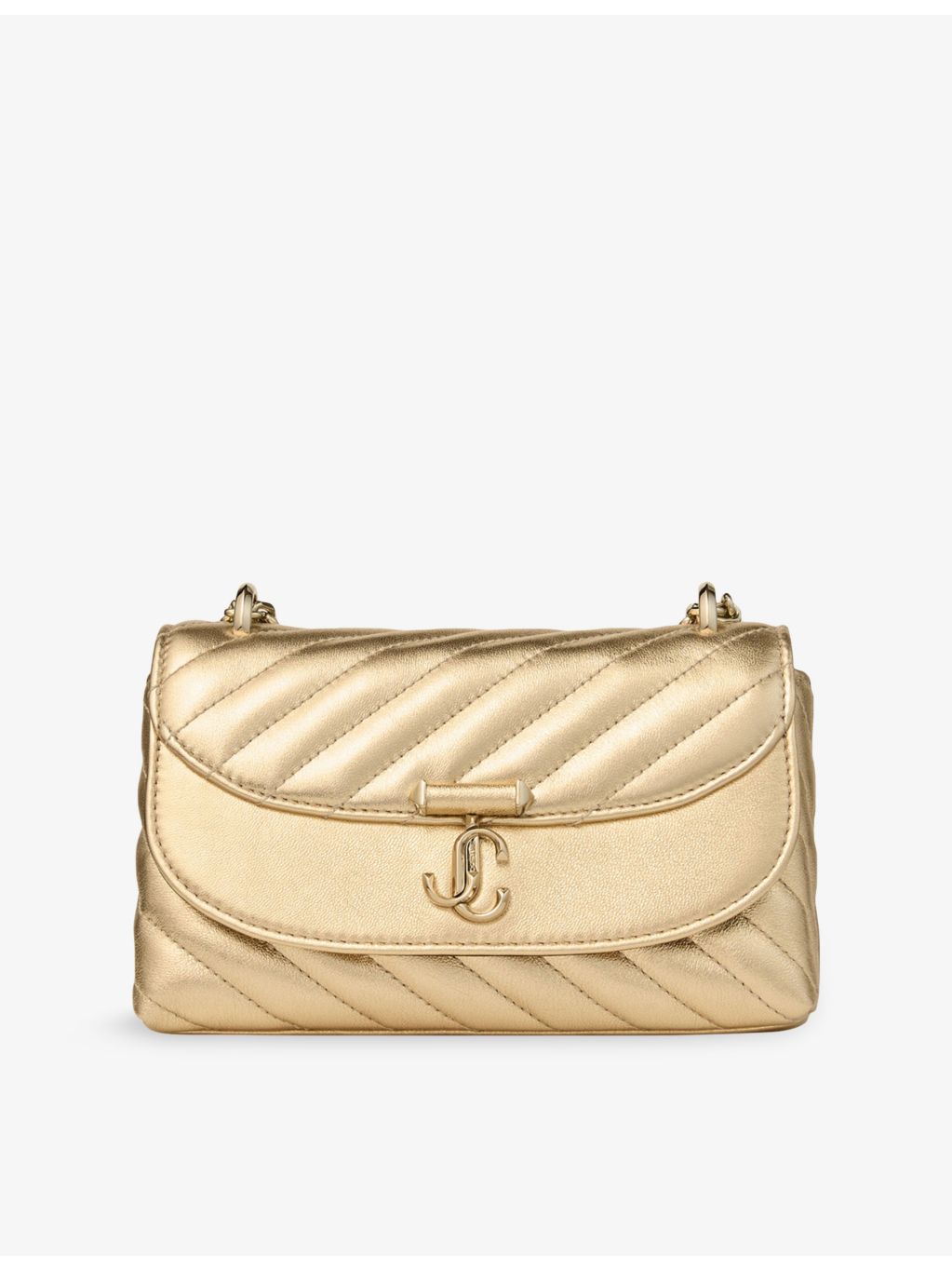Jimmy Choo Curve small quilted metallic cross body bag (British brand)