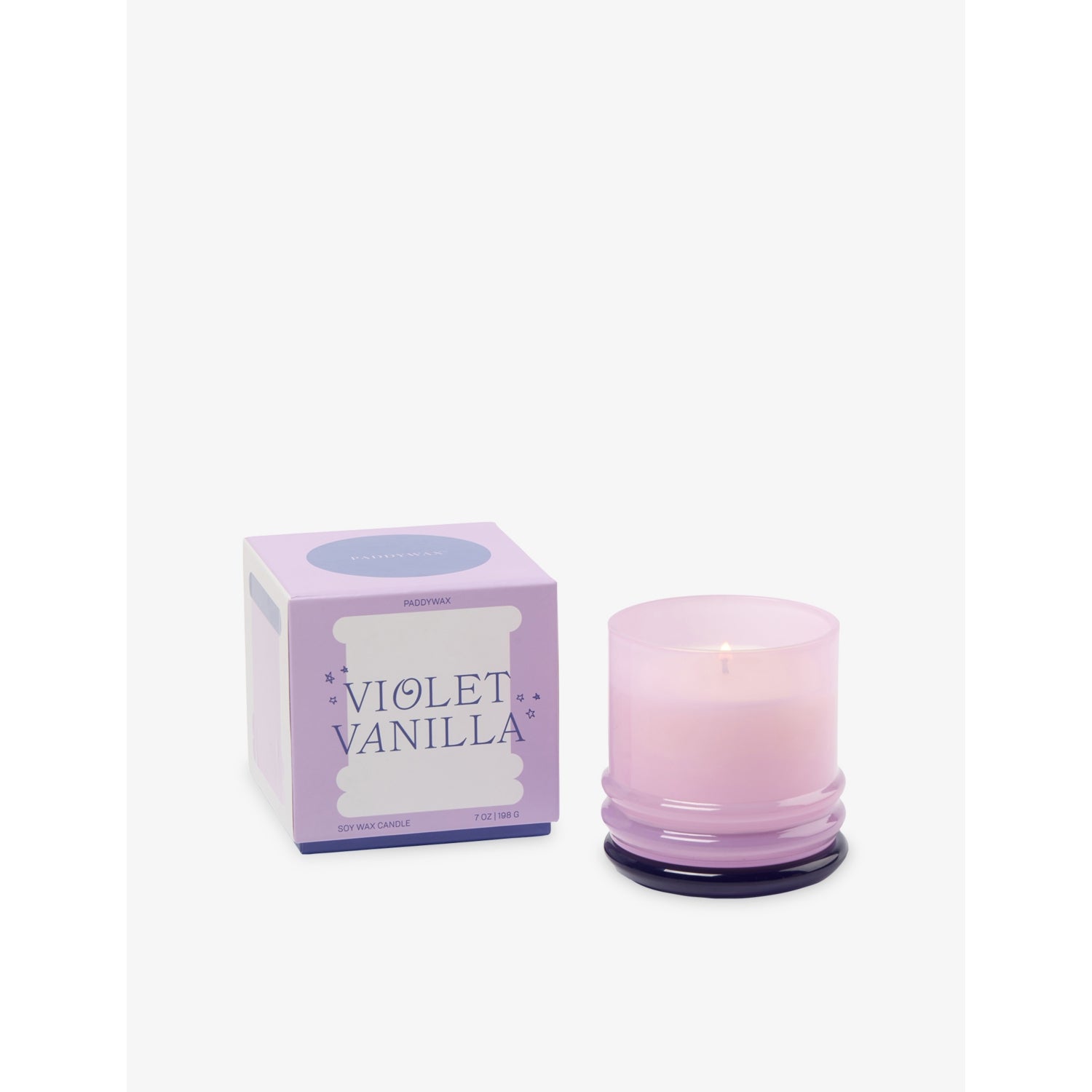 Paddywax Violet Vanilla scented wax candle 198g, imported from the UK