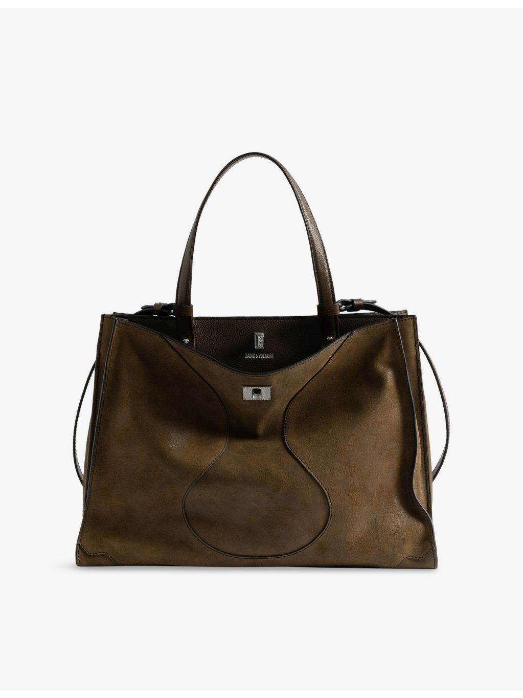 Zadig&Voltaire Jack suede top-handle handbag with shoulder strap (British brand)