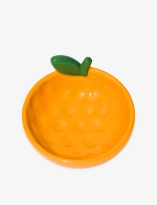 Vetreska tangerine ceramic pet bowl with tilt design, UK version