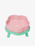 Vetreska Flora ceramic pet bowl with rubberwood stand, British brand