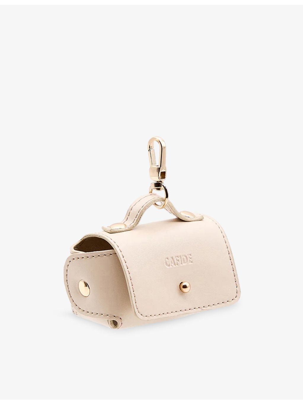 Cafide vegan leather poop bag holder with quilted interior, UK version
