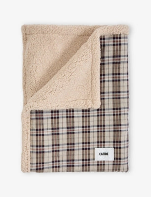 CAFIDE Toia Tartan Cotton and Faux-Fur Dog Blanket