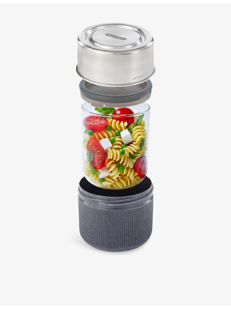 Black+Blum glass stainless-steel lunch pot 450ml - British product