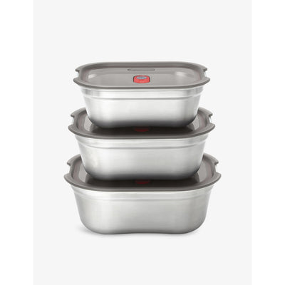 selfridges black+blum Multifunction Meal Prep Stainless Steel Food Storage Boxes Set of 3 (600ml, 900ml, 1200ml)- Buy online at McGrocer