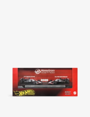 Hot Wheels MoneyGram Haas die-cast racing car set of two, UK version