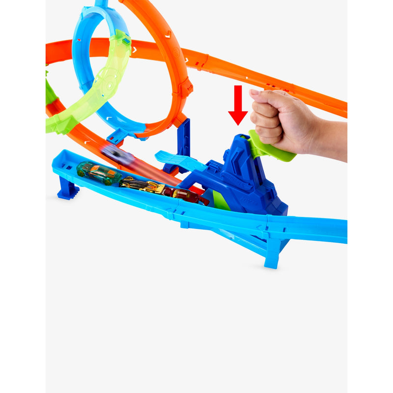 Hot Wheels stunt track Rapid Launch & Loop, imported from the UK