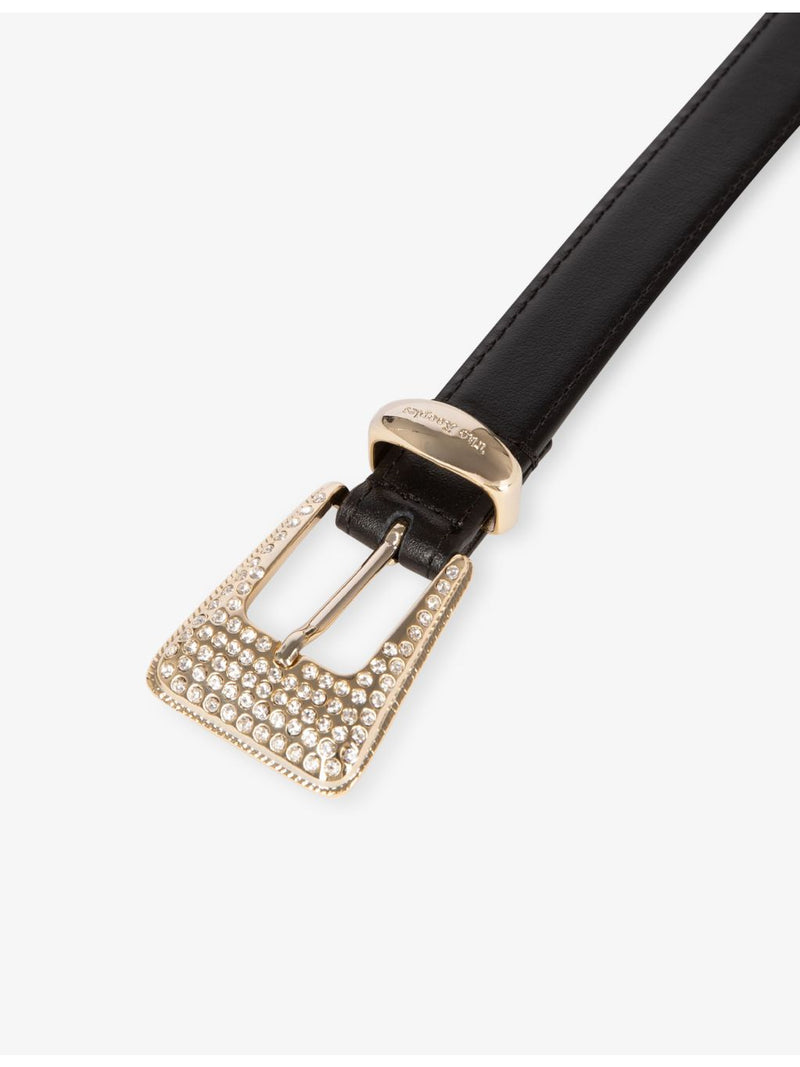 The Kooples rhinestone-embellished leather belt 82cm, UK version
