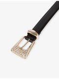 The Kooples rhinestone-embellished leather belt 82cm, UK version