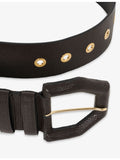 The Kooples textured wide leather belt (British brand)