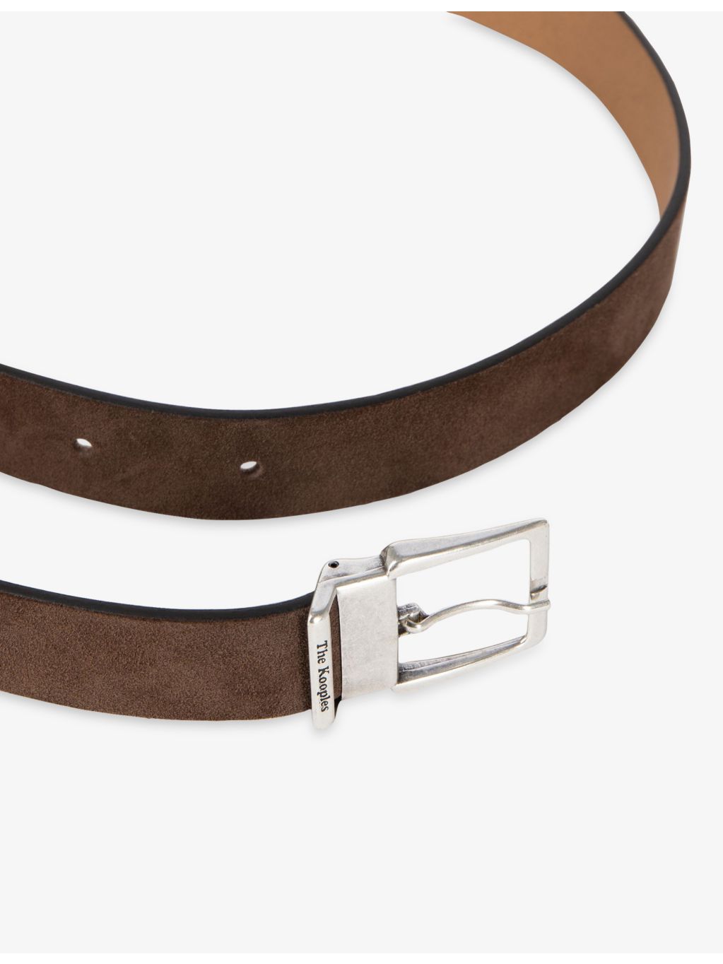 The Kooples suede belt with branded buckle, UK version