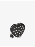 The Kooples stud-embellished leather coin purse heart shape - British product