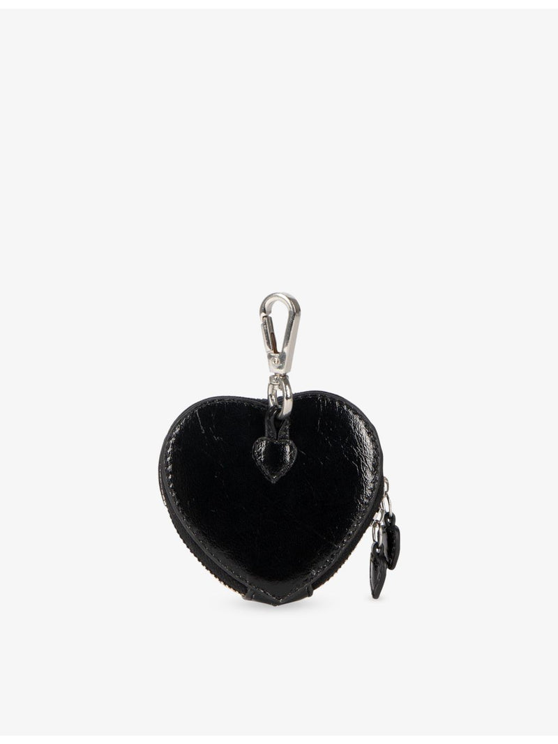 The Kooples stud-embellished leather coin purse heart shape - British product