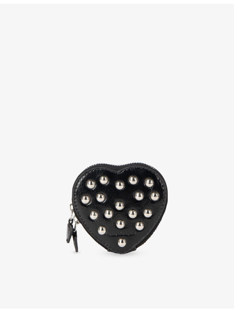 The Kooples stud-embellished leather coin purse heart shape - British product