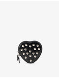 The Kooples stud-embellished leather coin purse heart shape - British product