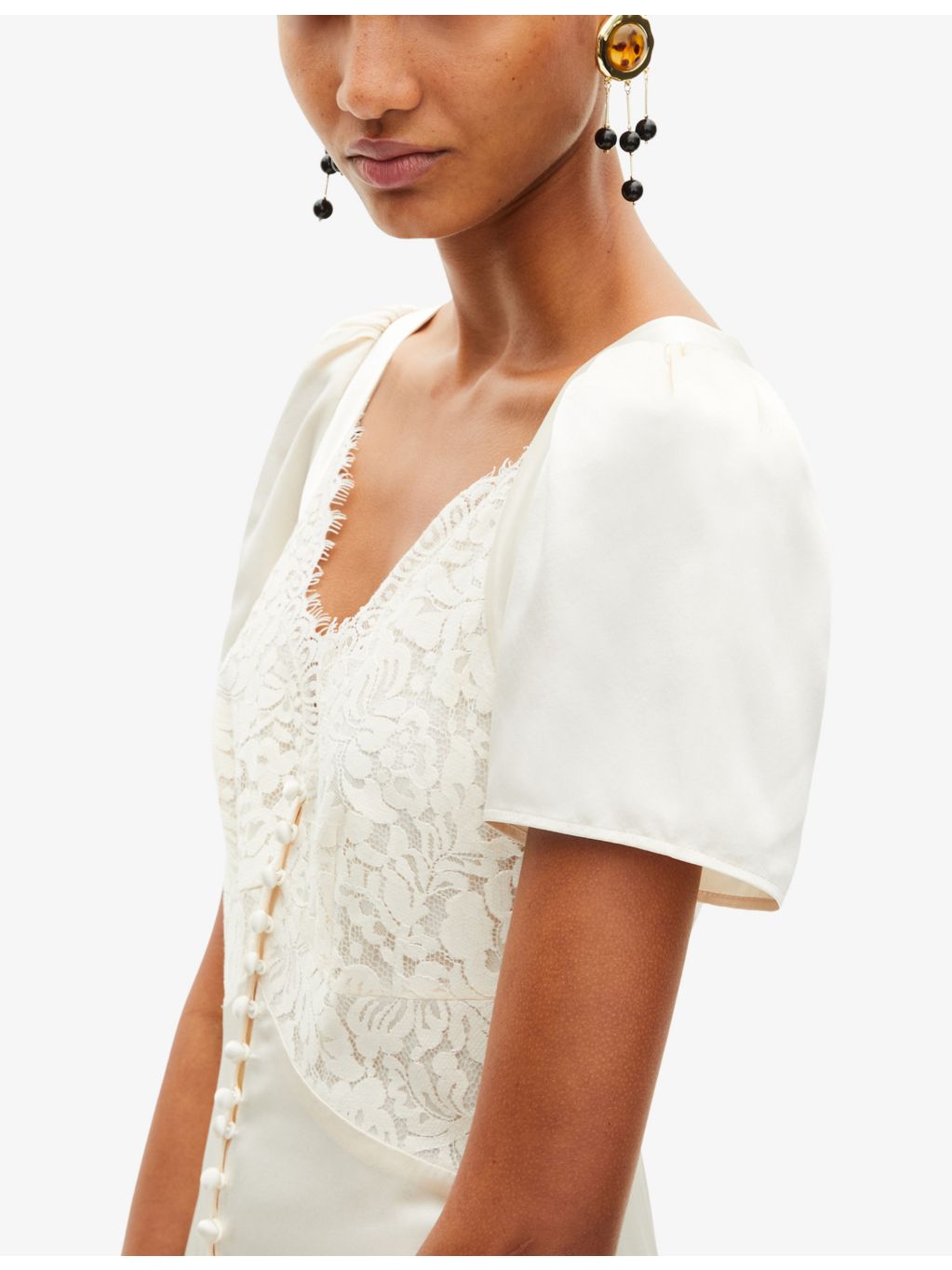 The Kooples beaded brass drop earrings, imported from the UK