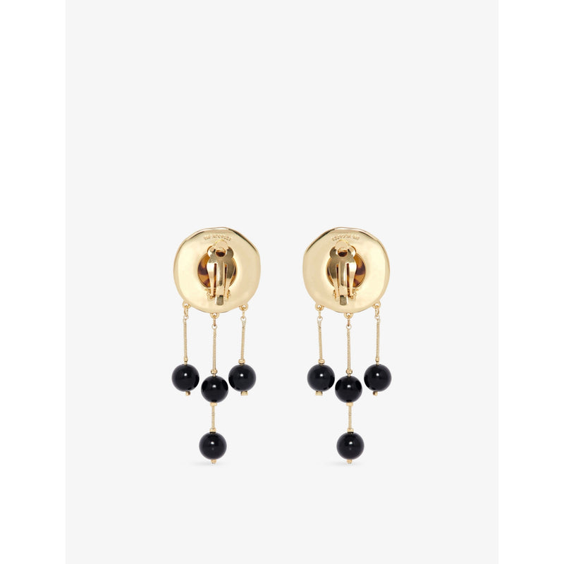 The Kooples beaded brass drop earrings, imported from the UK
