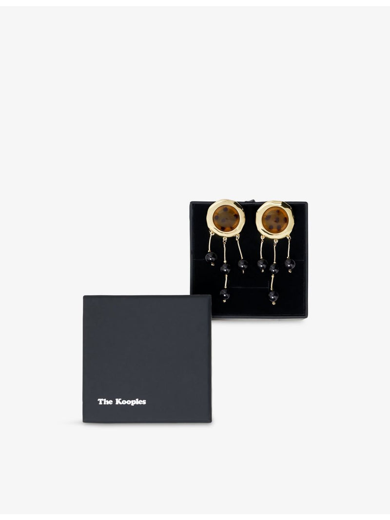 The Kooples beaded brass drop earrings, imported from the UK