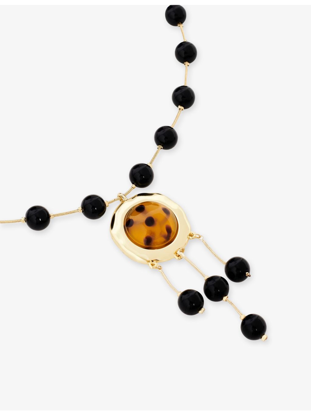 The Kooples beaded brass pendant necklace - British product
