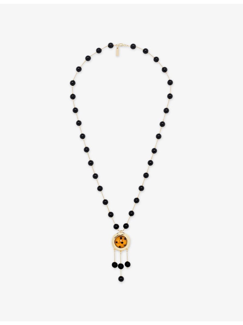 The Kooples beaded brass pendant necklace - British product