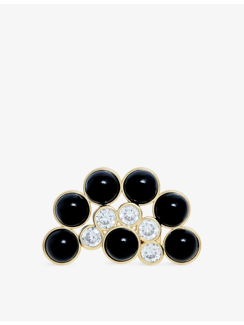 The Kooples beaded brass stud earrings, clip-on fastening - British product