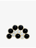 The Kooples beaded brass stud earrings, clip-on fastening - British product