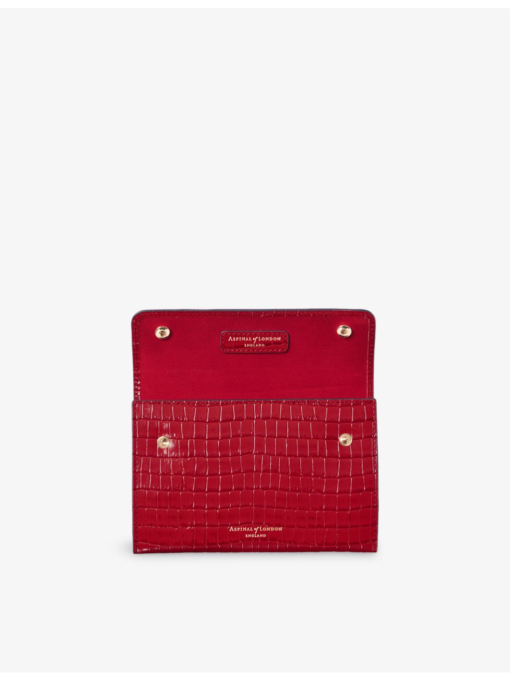 Aspinal of London croc-effect leather jewellery roll, imported from the UK