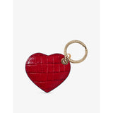 Aspinal of London heart-shaped croc-embossed leather keyring, UK version