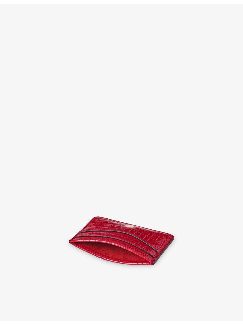 Aspinal of London croc-embossed leather card holder (British brand)