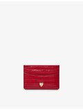 Aspinal of London croc-embossed leather card holder (British brand)